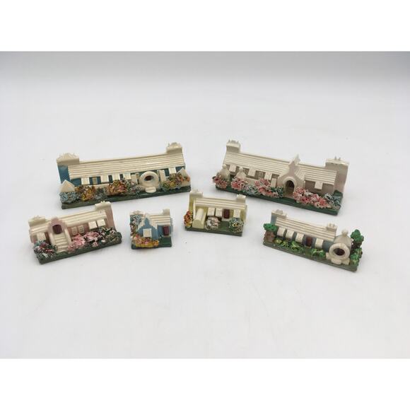 LOT of 6 Vintage Pot Luck Pottery Robert Massey Bermuda Cottages EUC - Picture 1 of 12